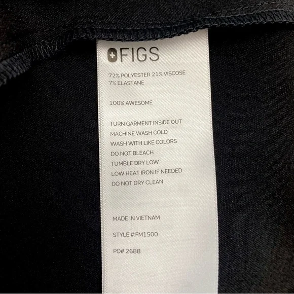 FIGS  SCRUBS TOP MENS BLACK NWT MEDIUM - Picture 5 of 7